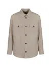 Canali Buttoned Flap-pocket Jacket In Brown