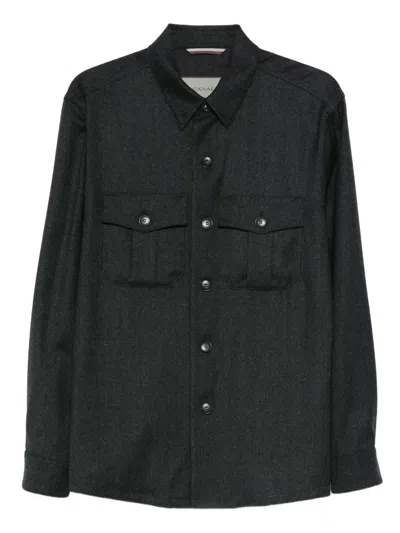 Canali Buttoned Pocket Jacket In Black