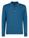Canali Buttoned Polo Shirt In Blue