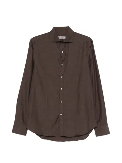 Canali Buttoned Shirt In Brown