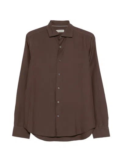 Canali Buttoned Shirt In Brown