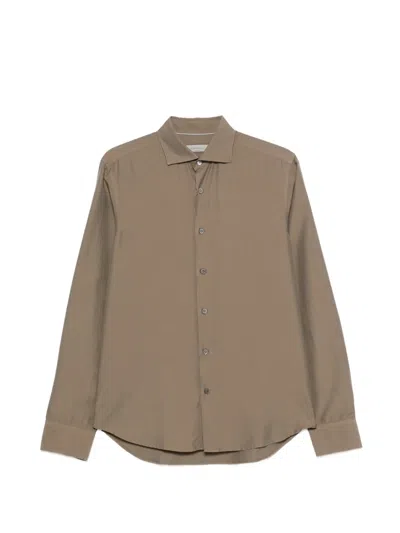Canali Buttoned Shirt In Brown