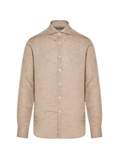 Canali Buttoned Shirt In Neutral