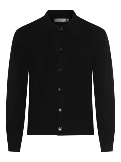 Canali Buttoned-up Cardigan In Black