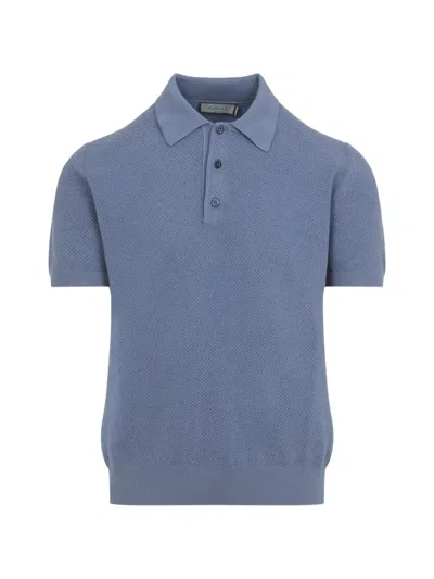 Canali Button-fastening Polo Shirt In Blue