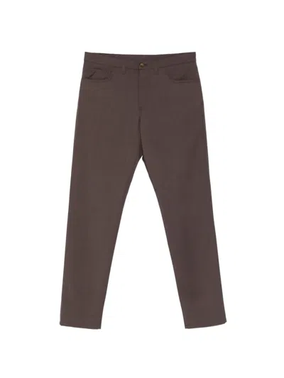 Canali Button-fastening Trousers In Brown