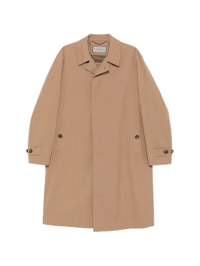 Canali Button-up Car Coat In Brown