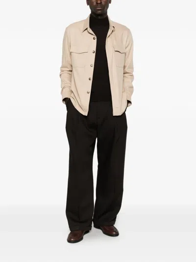 Canali Button-up Flap-pocket Jacket In Neutral