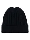 Canali Cable-knit Beanie Hat In Blau