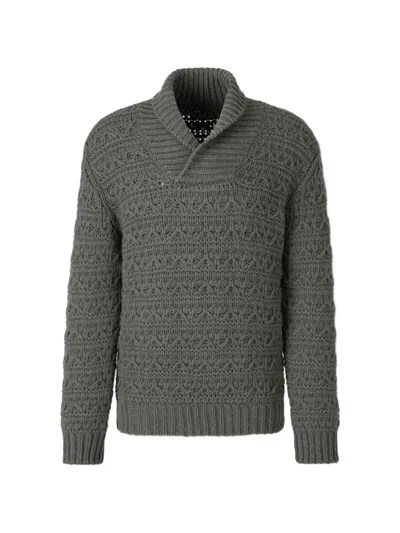 Canali Cable-knit Sweater In Gray