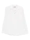 Canali Camp-collar Linen Shirt In White