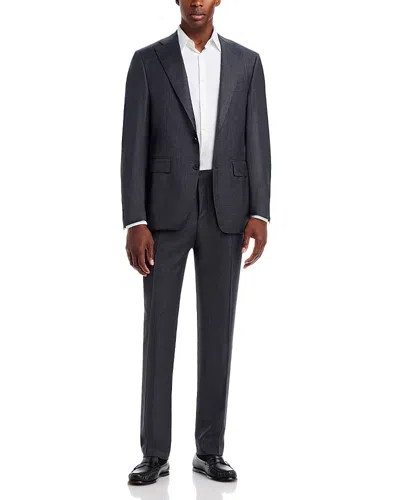 Canali Capri Impeccabile Super 130's Wool Ticweave Slim Fit Suit In Blue
