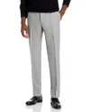Canali Capri Melange Solid Slim Fit Dress Pants In Light Gray