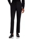 Canali Capri Melange Solid Slim Fit Dress Pants In Black