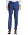 Canali Capri Melange Solid Slim Fit Dress Pants In Dark Blue