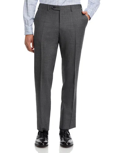 Canali Capri Melange Solid Slim Fit Dress Pants In Gray