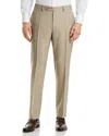 Canali Capri Melange Solid Slim Fit Dress Pants In Tan