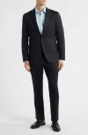 Canali Capri Trim Fit Black Glen Check Wool Suit In Black