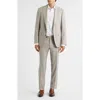 Canali Capri Trim Fit Tan Mélange Super 150s Wool Suit In Gray