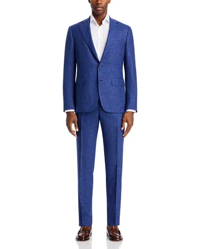 Canali Capri Wool, Silk & Linen Melange Slim Fit Suit In Blue