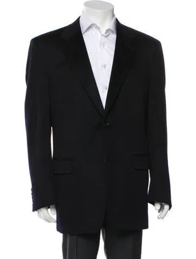 Pre-owned Canali Cashmere Peacoat In Black
