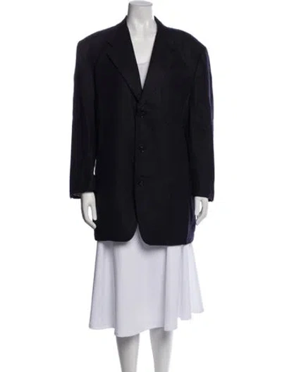 Pre-owned Canali Cashmere Peacoat In Blue