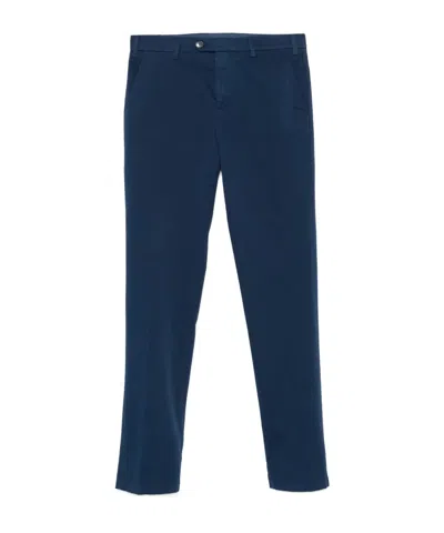 Canali Casual Pants With Belt Loops In Blue