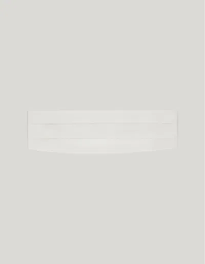 Canali Ceinture De Smoking En Soie Blanche - Large In White