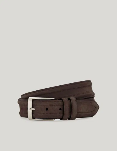 Canali Ceinture En Veau Velours Double In Brown