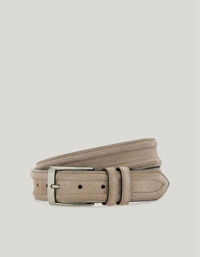 Canali Ceinture En Veau Velours Double In Brown