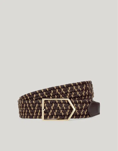 Canali Ceinture Tressée En Cuir Régénéré Avec Boucle  In Multi