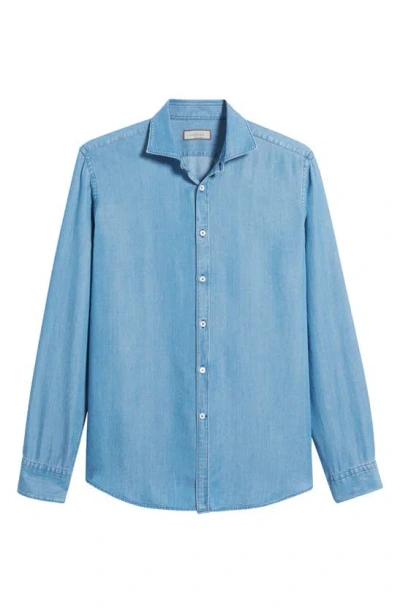 Canali Chambray Dress Shirt In Blue