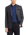 Canali Charcoal Boucle Plaid Regular Fit Sport Coat In Black