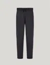 Canali Charcoal Gray Flannel Impeccabile Wool Drawstring Chinos In Gray