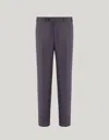 Canali Charcoal Gray High-waisted Pleatless Impeccabile Wool Pants In Gray