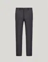 Canali Charcoal Grey High-waisted Pleatless Wool Pants In Gray