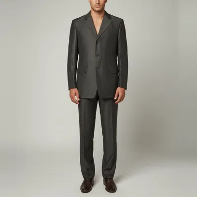 Pre-owned Canali Charcoal Grey Linen Blend Single Breasted Suit L In Gray
