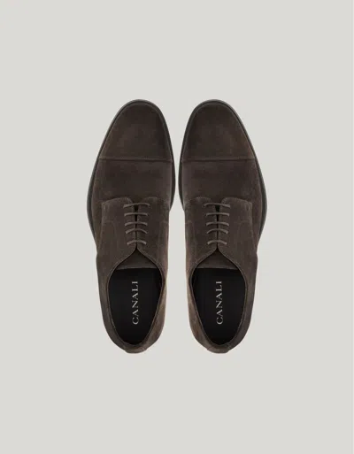 Canali Chaussures Derby À Bout En Daim Et À Semelle En Gomme In Brown