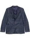 Canali Check-pattern Blazer In Blue