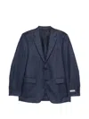 Canali Check Pattern Blazer In Blue
