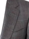 Canali Check-pattern Blazer In Gray