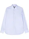 Canali Check-pattern Cotton Shirt In 蓝色