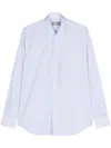 Canali Check-pattern Cotton Shirt In Blue