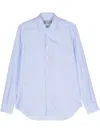 Canali Check-pattern Cotton Shirt In Blue