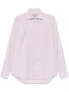 Canali Check-pattern Shirt In Red
