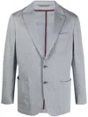 Canali Check-pattern Single-breasted Blazer In Blue