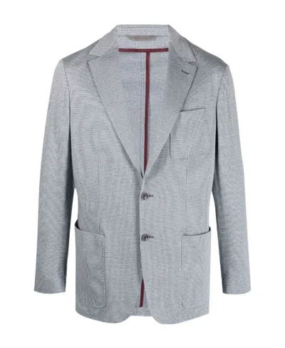 CANALI CHECK-PATTERN SINGLE-BREASTED BLAZER