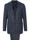 Canali Check-pattern Single-breasted Suit In Blue