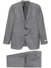 Canali Check-pattern Suit In Grey
