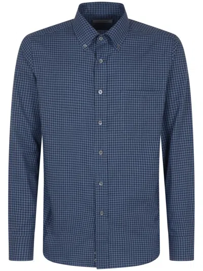 Canali Check-print Shirt In Blue